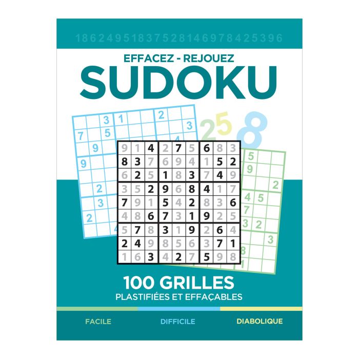 SUDOKU EFFACABLE NE BLEU 08 2018