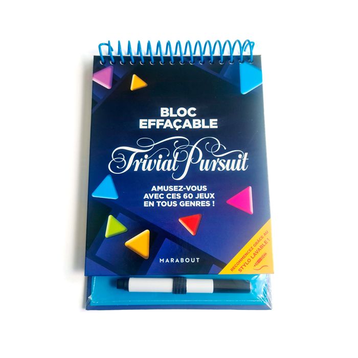 BLOC DE JEUX EFFACABLE TRIVIAL PURSUIT