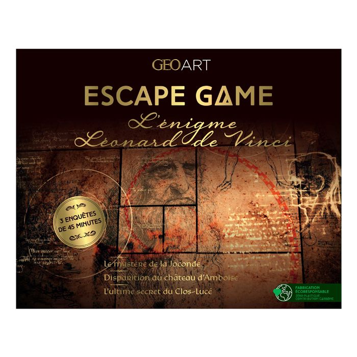 BOITE ESCAPE GAME GEO LEONARD DE VINCI