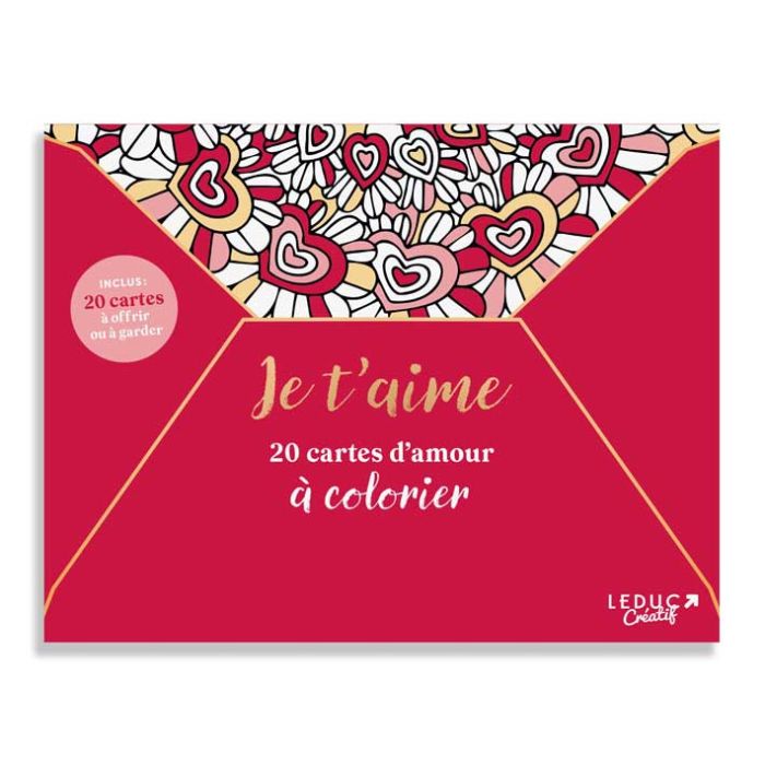 JE T AIME 20 CARTES AMOUR A COLORIER