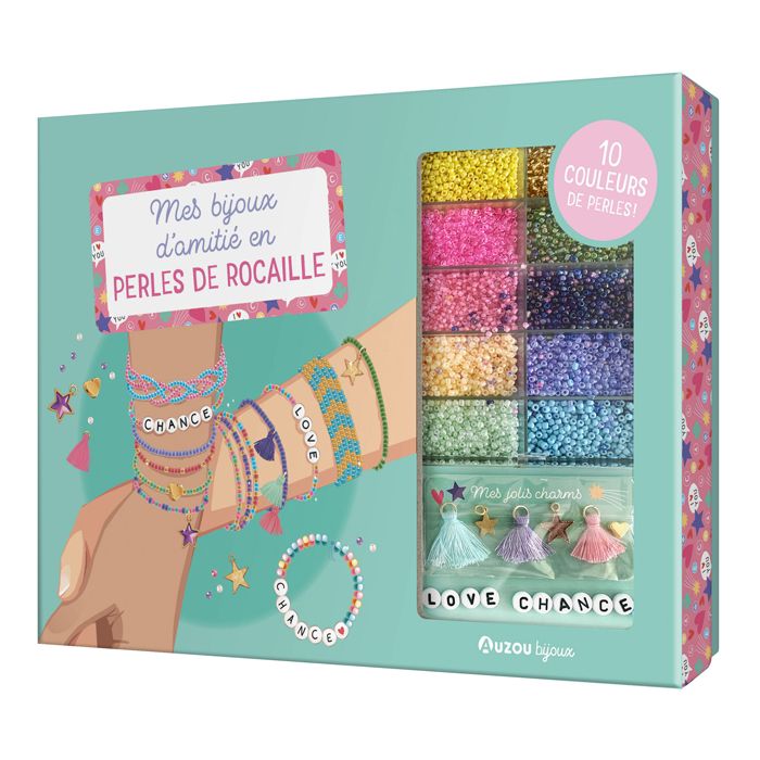 COFFRET BIJOUX AMITIE PERLES DE ROCAILLE