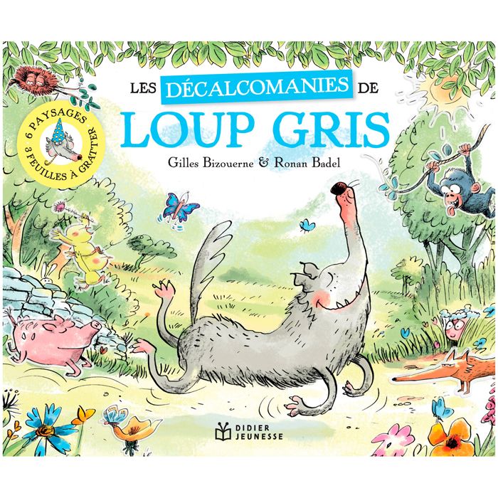 LOUP GRIS EN DECALCOMANIES