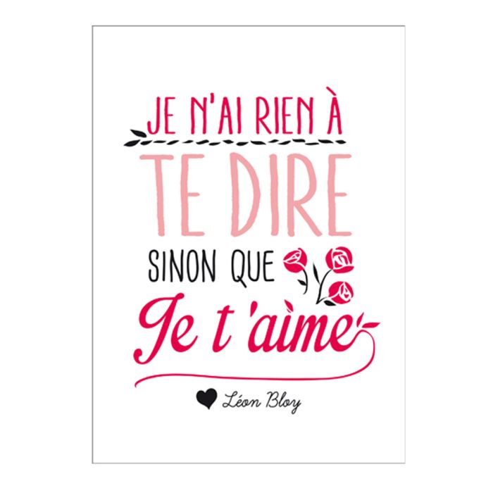 CARTE JE N'AI RIEN A TE DIRE