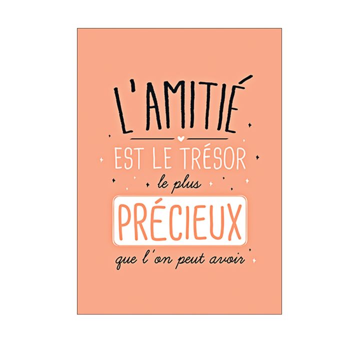 CARTE L'AMITIE EST LE TRESOR LE PLUS PR