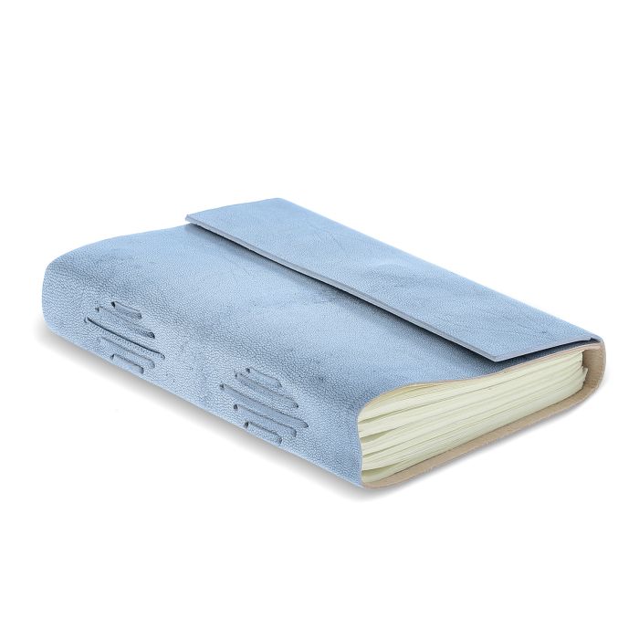 CARNET CUIR BLEU 13X18