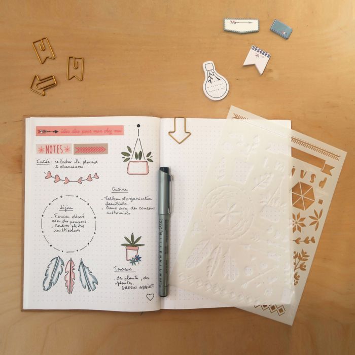 CAHIER BULLET JOURNAL BLEU AQUARELLE