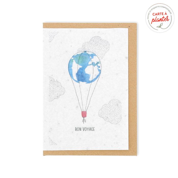CARTE VEGETALE BON VOYAGE MONTGOLFIERE