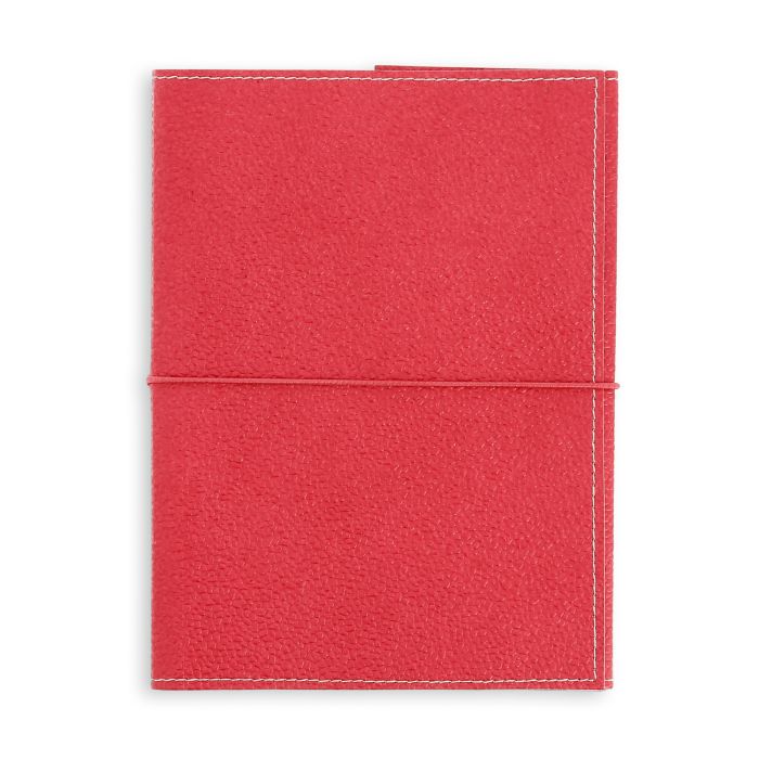 CARNET EN COTON ET PAPIER RECYCLE ROUGE