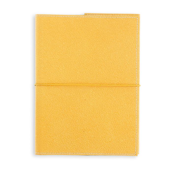 CARNET EN COTON ET PAPIER RECYCLE JAUNE