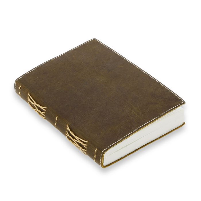 CARNET EN CUIR ET PAPIER RECYCLE