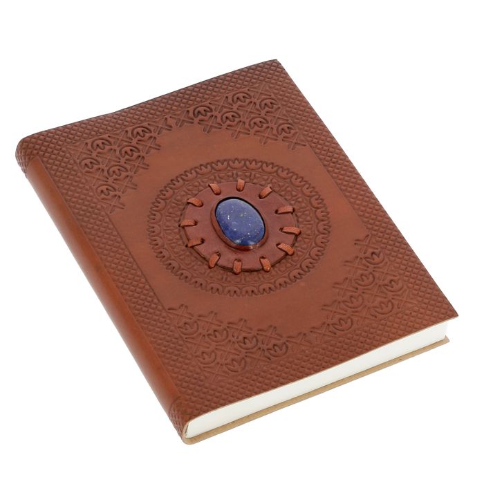 CARNET LAPIS LAZULI EN CUIR ET PAPIER RE