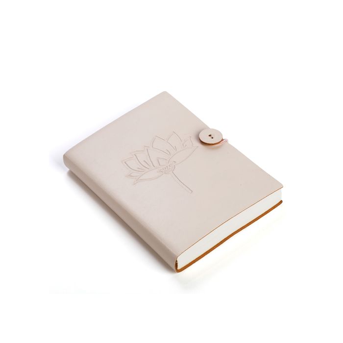 CARNET CUIR RECYCLE LOTUS ROSE 18x13CM