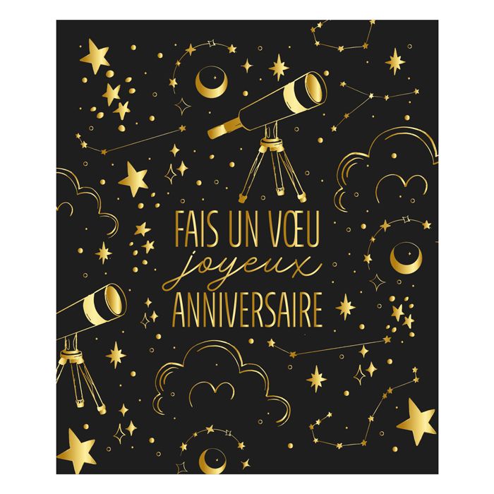 CARTE FAIS UN VOEUX JOY AN 2024 10X12CM