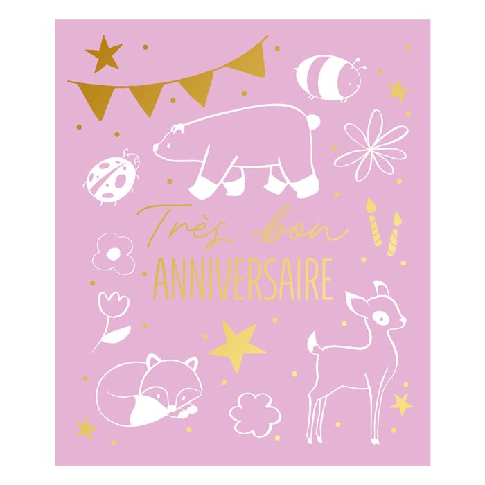CARTE TRES BON ANNIV ENFANT 2024 10X12CM