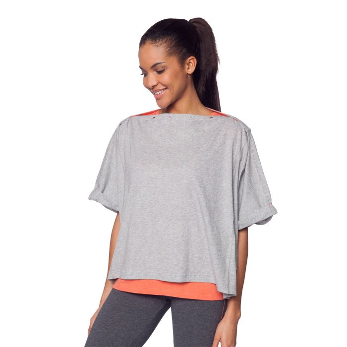T-SHIRT MODULABLE 2 EN 1 GRIS CHINE