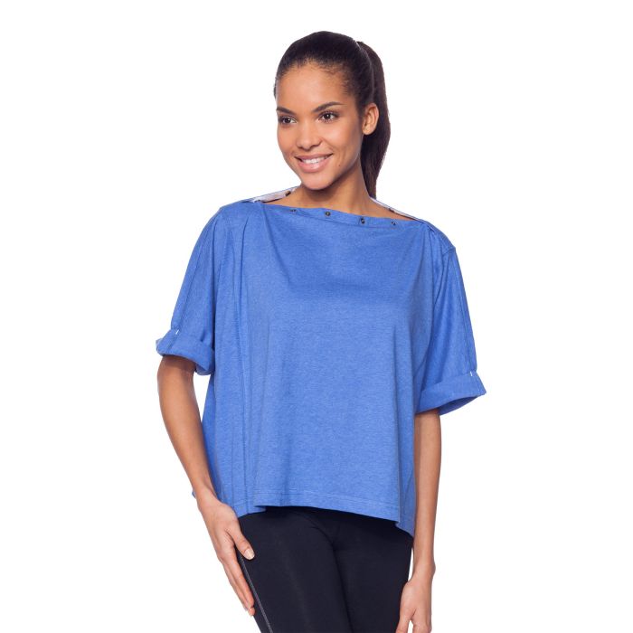 T-SHIRT MODULABLE 2 EN 1 BLEU CHINE