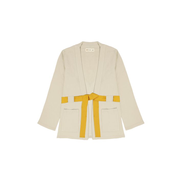 VESTE KIMONO INTERIEUR COT BIO BEIGE PM