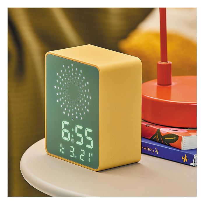 REVEIL DIGITAL CARRE JAUNE VERT MIDORI