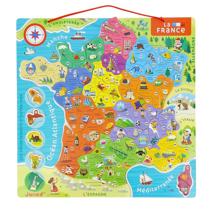CARTE FRANCE MAGNETIQUE BOIS