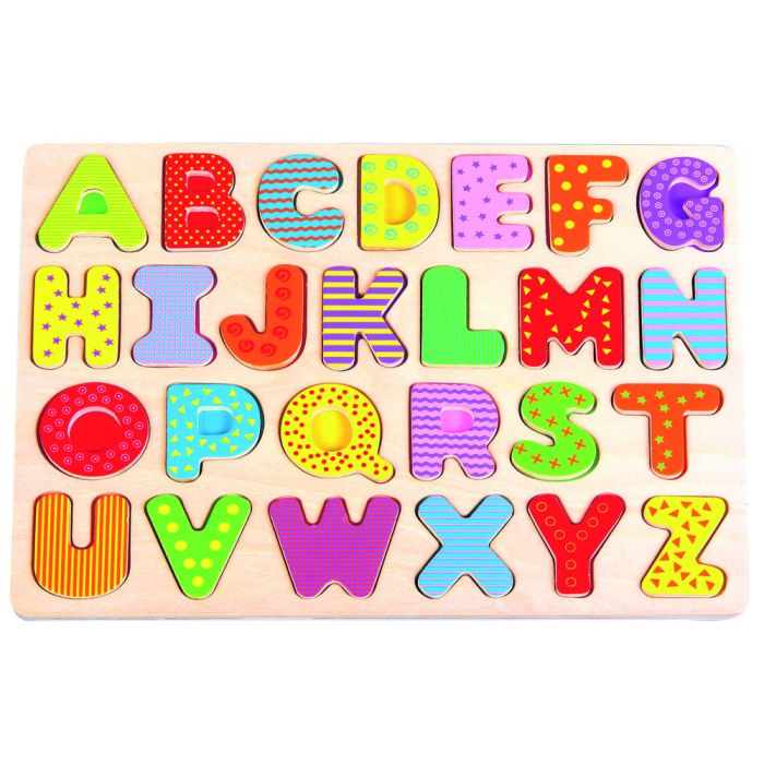 Puzzle lettres majuscules en bois
