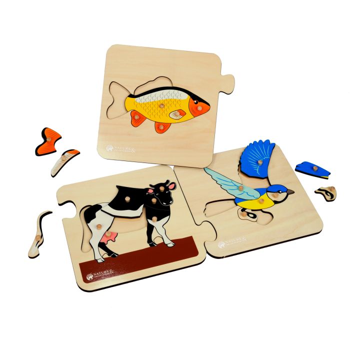 3 PUZZLES D'ANIMAUX VERTEBRES