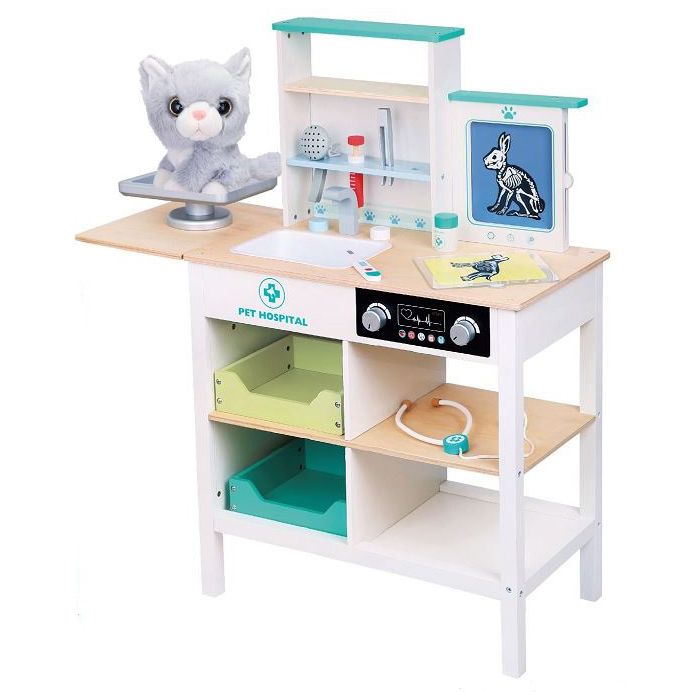 540192 Cabinet vétérinaire en bois avec animal en peluche