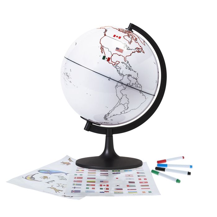 GLOBE DRAPEAUX ET ANIMAUX DU MONDE
