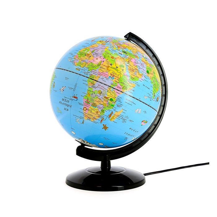 GLOBE LUMINEUX ANIMAUX PEUPLES MONDE 25