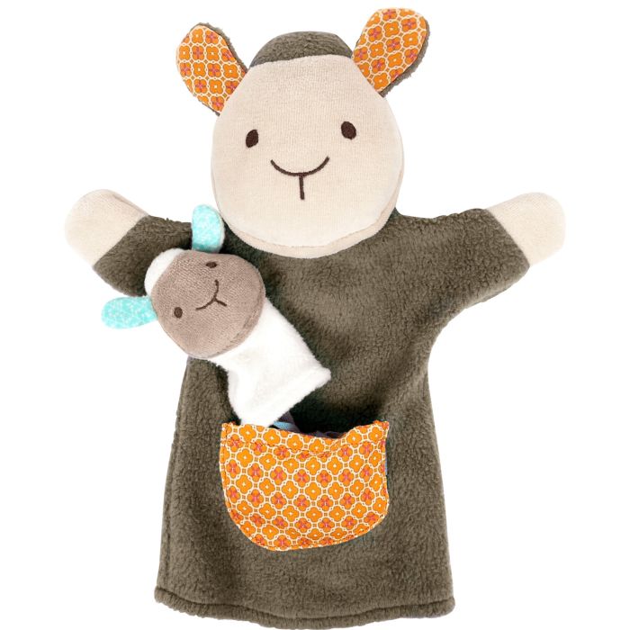 MARIONNETTE MOUTON FRISON ET BEBE