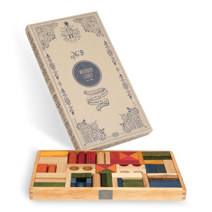 54 BLOCS ARC EN CIEL DS CASIER BOIS