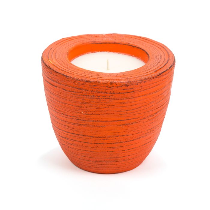 BOUGIE CITRONNELLE BETON ORANGE 15X13CM