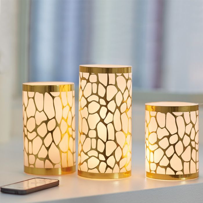 3 BOUGIES A LED HORIZON DORE