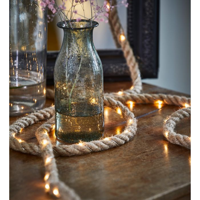 CORDE EN JUTE LUMINEUSE 80 LEDS