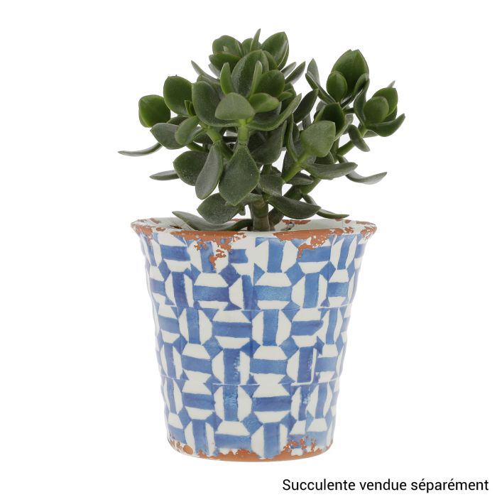 POT TERRACOTTA BLEU 16DIAM