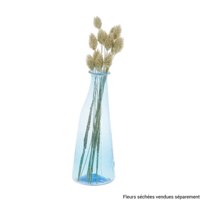 VASE EN VERRE RECYCLE TURQUOISE 12029