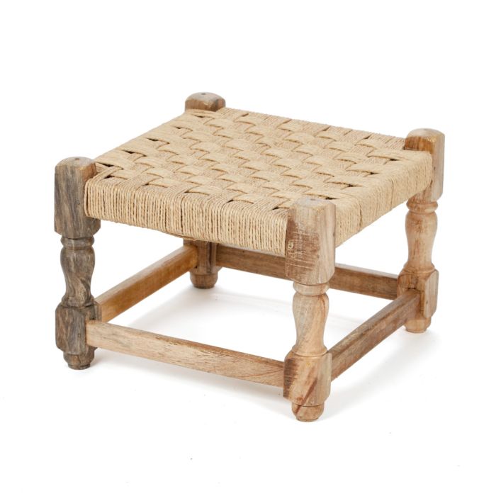 TABOURET EN MANGUIER ET JUTE