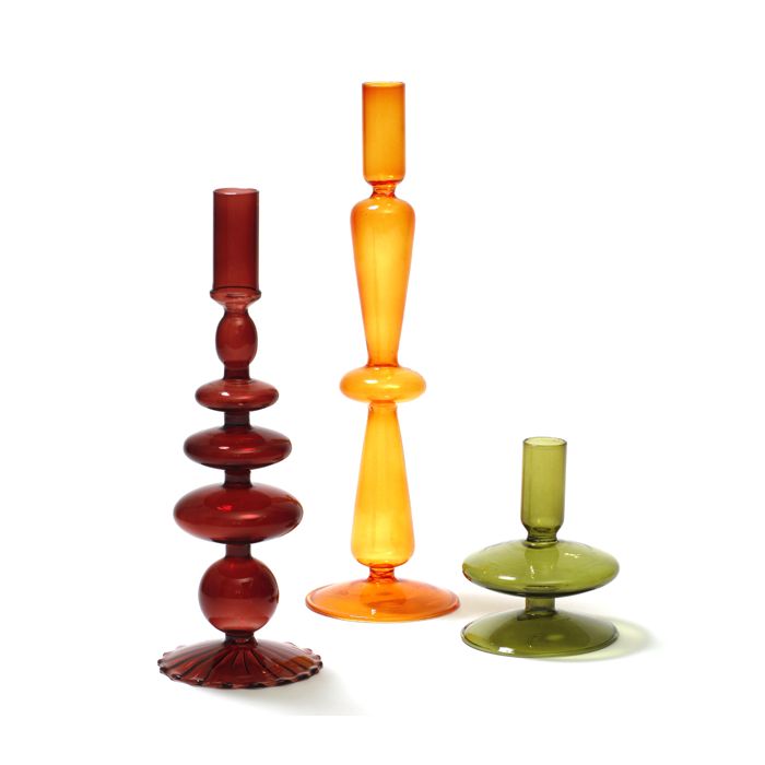 SET DE 3 BOUGEOIRS EN VERRE