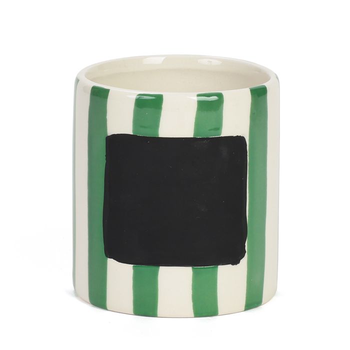 CACHE POT RAYE VERT