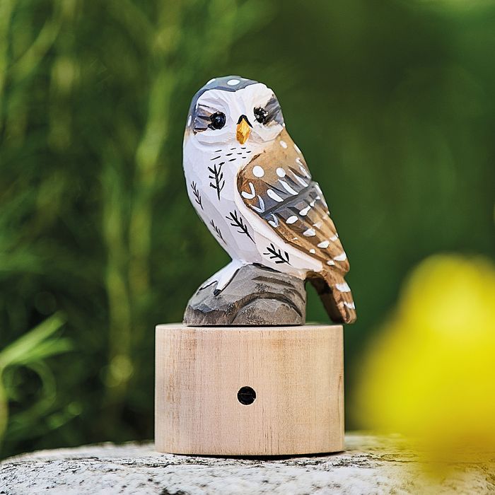 CHOUETTE BOIS DETECTEUR DE MOUVEMENT