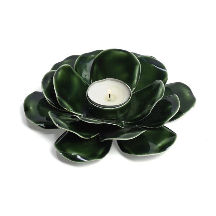 PHOTOPHORE FLEUR VERT