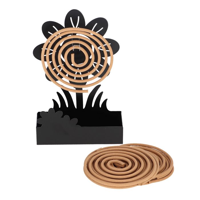 PORTE SPIRALE FLEURS NOIR