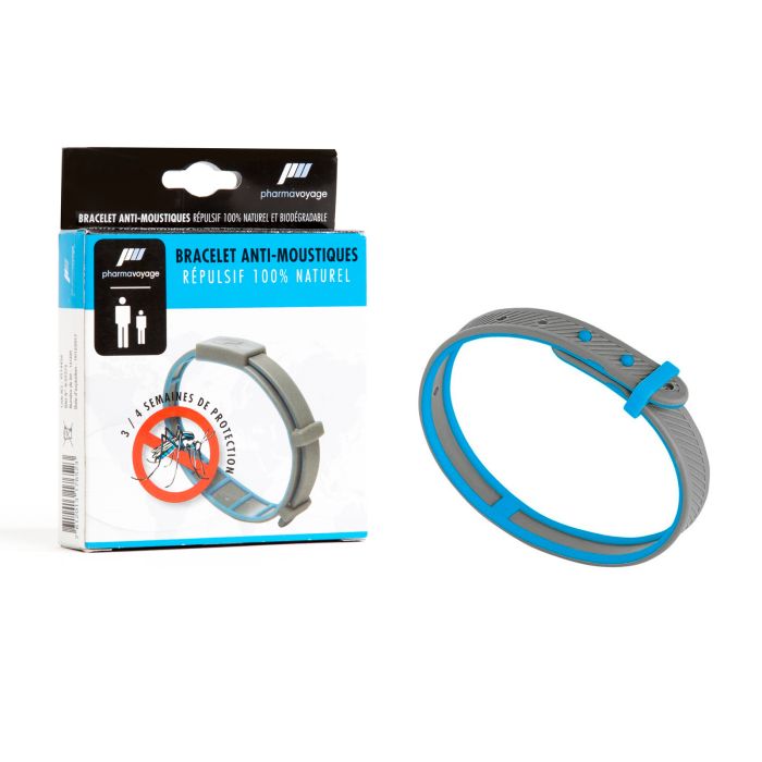 BRACELET ANTI MOUSTIQUE BLEU/GRIS