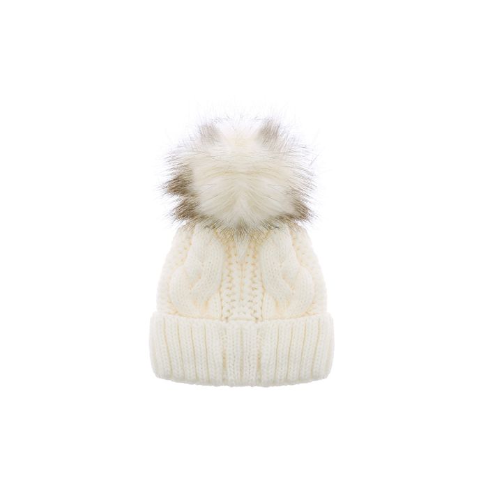BONNET POMPON ECRU