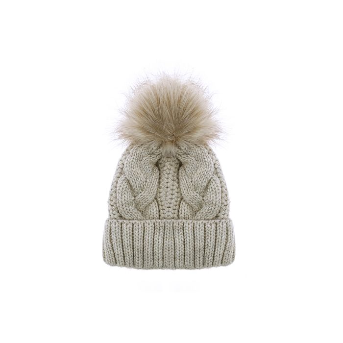 BONNET POMPON BEIGE
