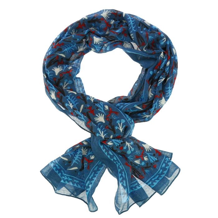 CHECHE MOTIF BLEU BORDEAU