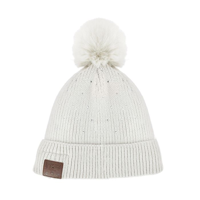 BONNET BLUETOOTH ECRU POMPON