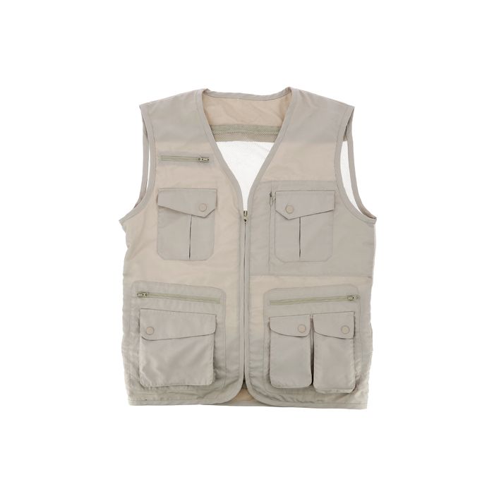 GILET MULTIPOCHES BEIGE T.L