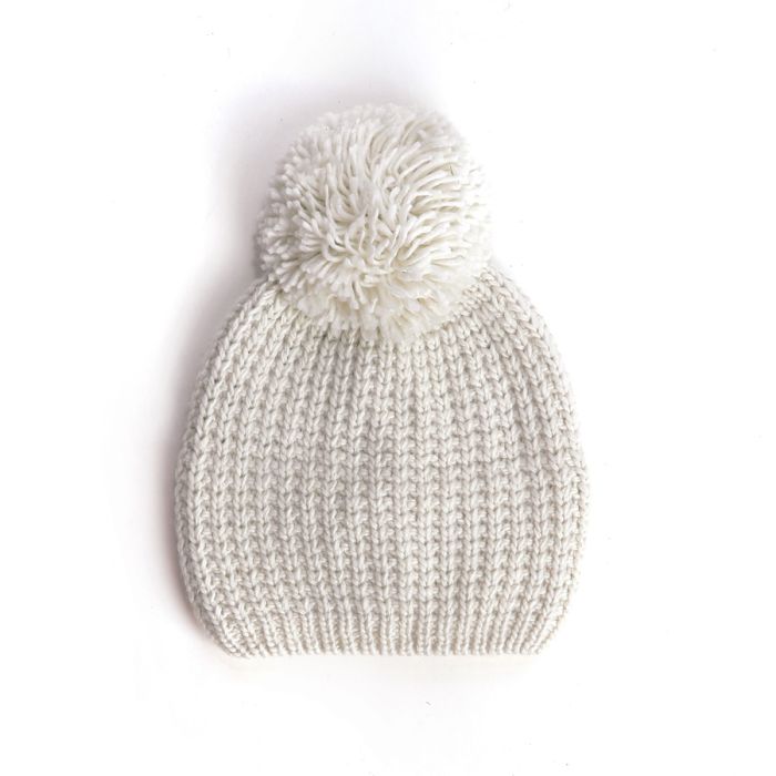 BONNET ECRU POMPON RECYCLE HUA