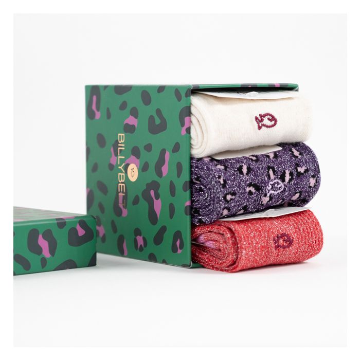 COFFRET 3 CHAUSSETTES FEMME LEOPARD
