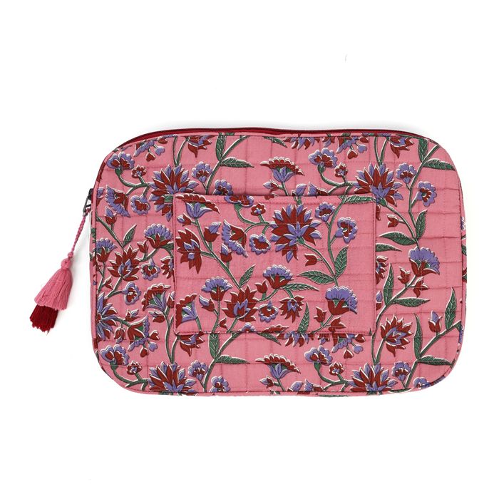 HOUSSE ORDINATEUR ROSE FLEURS
